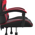vidaXL Otočná herná stolička čierna a červená umelá koža