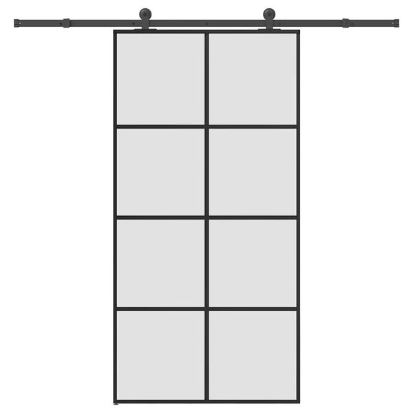 vidaXL Posuvné dvere s kovaním ESG sklo a hliník 102,5x205 cm