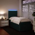 vidaXL Posteľný rám boxsping s matracom tmavozelený 90x200 cm zamat