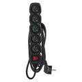 Predlžovací kábel EMOS PC1512 s vypínačom 2 m, 5 zásuviek, čierny, PVC, 1 mm2