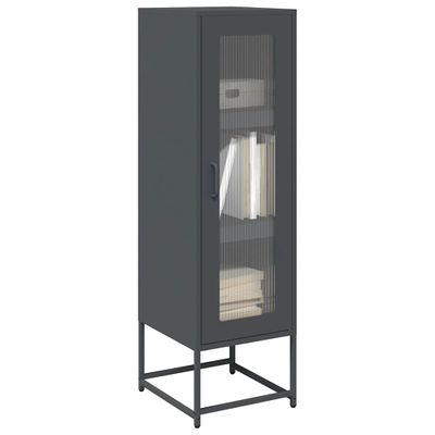 vidaXL Highboard Antracit 36x39x123 cm Oceľ valcovaná za studena