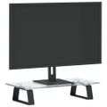 vidaXL Stojan na monitor čierny 40x20x8 cm tvrdené sklo a kov