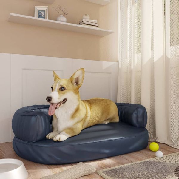 vidaXL Ergonomický penový matrac pre psa tmavomodrý 60x42cm umelá koža