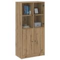 vidaXL Vysoká skrinka s dvierkami dub artisan 68x37x142cm kompoz.drevo
