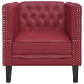 vidaXL Kreslo chesterfield vínovo-červené umelá koža