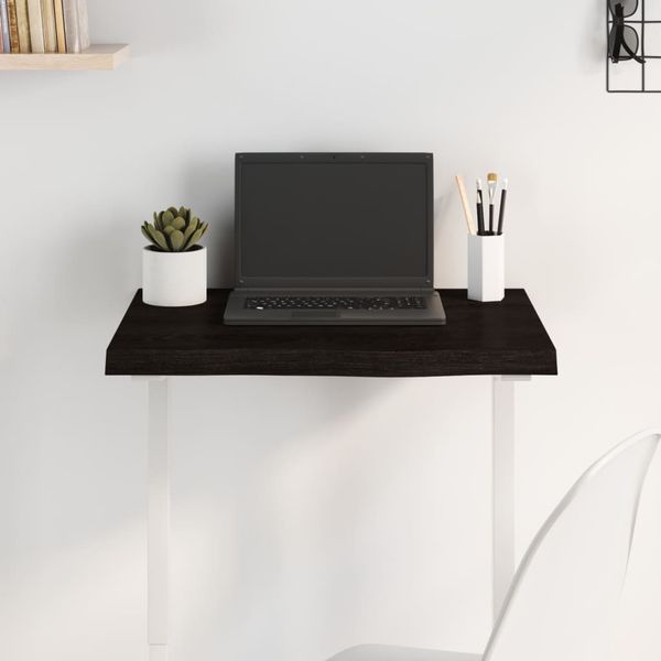 vidaXL Stolová doska tmavosivá 60x40x(2-4) cm ošetrený dubový masív