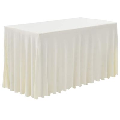 vidaXL Naťahovacie obrusy na stôl so závesom 2 ks krémové 183x76x74 cm
