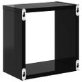 vidaXL Nástenné police 2 ks lesklé čierne 26x15x26 cm