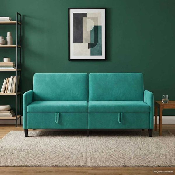 vidaXL Sofa s úložným priestorom Tyrkysová 192 x 78 x 87 cm Polyester