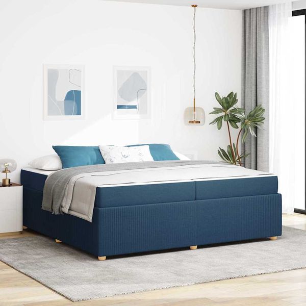 vidaXL Rám postele s matracmi Modrá 200 x 200 cm látka