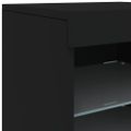 vidaXL Komoda s LED svetlami čierna 123x37x67 cm