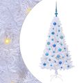 vidaXL Umelý vianočný stromček Biela 120 cm PVC a oceľ