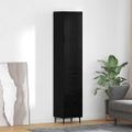 vidaXL Highboard Čierny dub 34,5 x 34 x 180 cm Kompozitné drevo