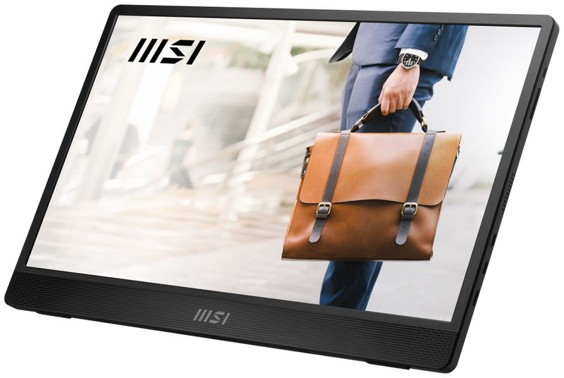 MSI PRO MP161 E2U/ 15,6"/ 1920x1080/ IPS/ 4ms/ 60Hz/ 250cd/m2/ 800:1/ HDMI/ VESA/ černý Monitor, 15,6" IPS, 1920 × 1080 px, 60 Hz, USB-C, Mini-HDMI, reproduktory, prenosný