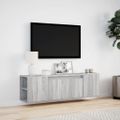 vidaXL TV nástenná skrinka s LED svetlami sivá sonoma 135x31x39,5 cm