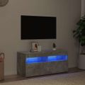 vidaXL TV skrinka s LED svetlami betónovo-sivá 90x35x40 cm