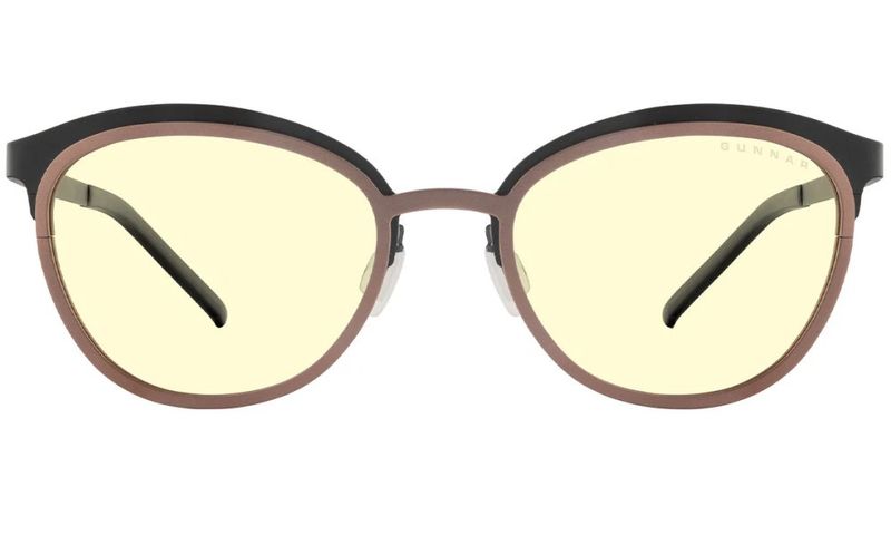 GUNNAR kancelárske/herné okuliare PALOMAR ONYX-BLUSH jantárové sklá BLF 65 GUNNAR focus