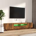 vidaXL 2-dielna súprava TV skriniek s LED dymový dub spracované drevo