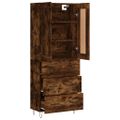 vidaXL Vysoká skrinka dymový dub 69,5x34x180 cm spracované drevo