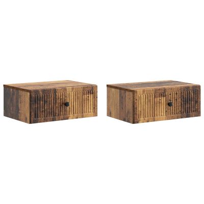 vidaXL Nočný stolík so zásuvkou 2 pcs Staré drevo 49 x 34,5 x 20 cm