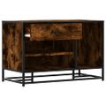 vidaXL Lavica na topánky dymový dub 80x40x53,5 cm kompozitné drevo+kov