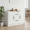 vidaXL Servírovacia skriňa Biela 89 x 34,5 x 57 cm Kompozitné drevo