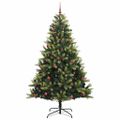 vidaXL Umelý skladací vianočný stromček 300 LED diód Zelená 210 cm