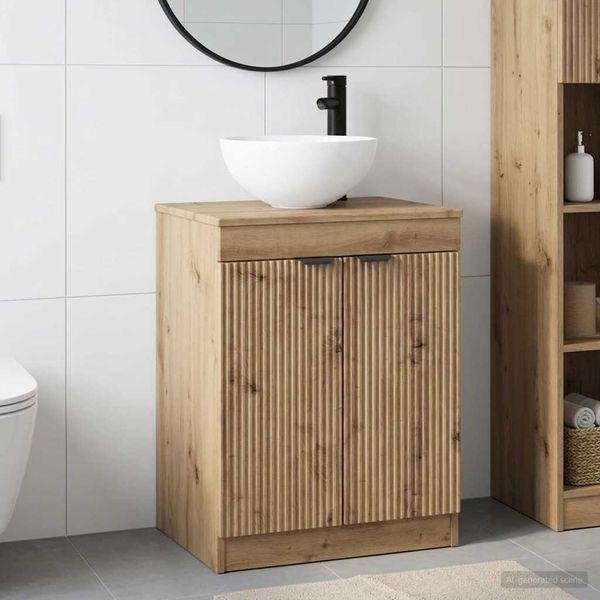 vidaXL Sada kúpeľňového nábytku Dub artisan Kompozitné drevo