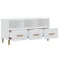 vidaXL TV stolík biely 102x36x50 cm spracované drevo