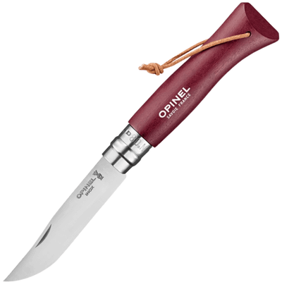 OPINEL 002213 VRI N°08 Bushwhacker Burgundy vreckový nôž 8,5 cm, čínovo-červená, drevo