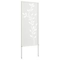 vidaXL Záhradná clona na súkromie Kvetinový Biela 50 x 140 cm