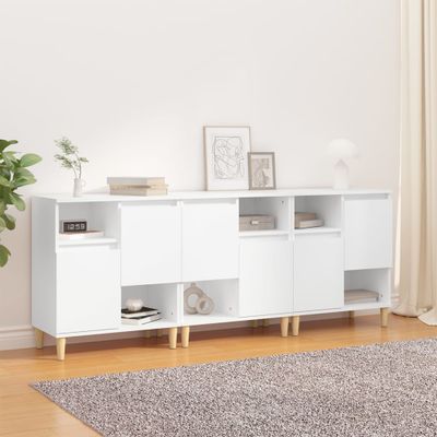 vidaXL Komody 3 ks biele 60x35x70 cm kompozitné drevo