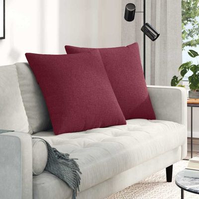 vidaXL Vankúše na pohovku 2 pcs Víno červené 60 x 60 cm látka