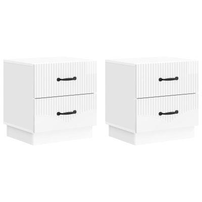 vidaXL Nočný stolík 2 pcs Biela s vysokým leskom 43 x 34,5 x 44,5 cm