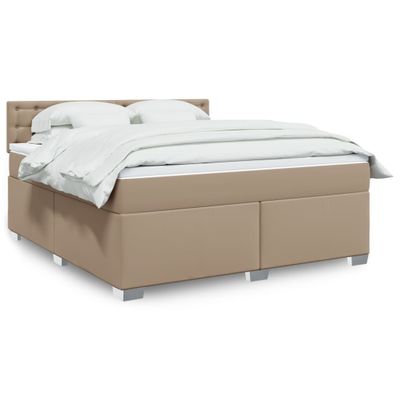 vidaXL Boxspring posteľ s matracom kapučínová 180x200 cm umelá koža