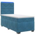 vidaXL Posteľ boxspring s matracom Modrá 90 x 200 cm Zamat