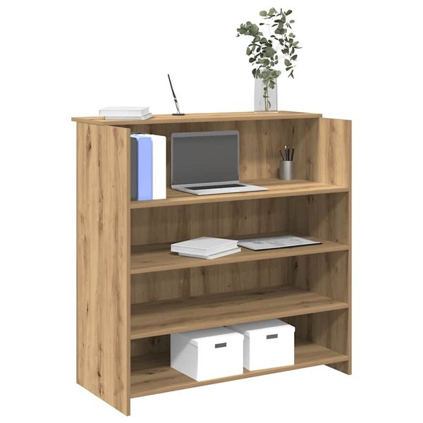 vidaXL Recepčný stôl dub artisan 100x50x103,5 cm kompozitné drevo