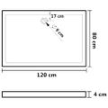 vidaXL Obdĺžniková sprchová vanička z ABS biela 80x120 cm