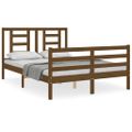vidaXL Rám postele s čelom medovohnedý 140x190 cm masívne drevo