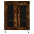 vidaXL Vysoká skrinka dymový dub 69,5x34x180 cm spracované drevo