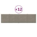 vidaXL Nástenné panely 12 ks bledosivé 60x15 cm zamat 1,08 m²