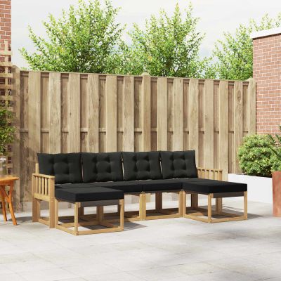 vidaXL Záhradná súprava gaučov 6 ks Biela a čierna