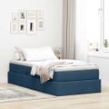 vidaXL Postel s úložným prostorem a matrací Modrá 90 x 190 cm