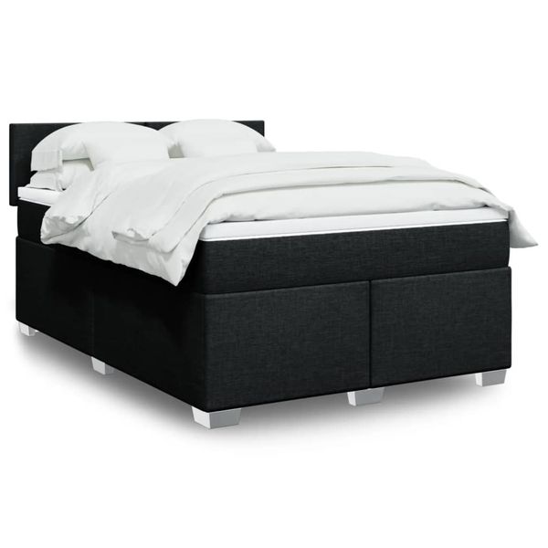 vidaXL Boxspring posteľ s matracom čierny 140x190 cm látka