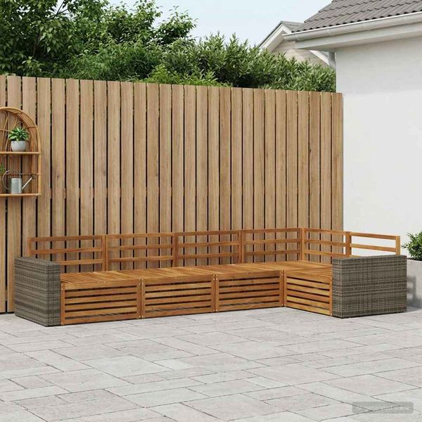 vidaXL Záhradná súprava gaučov 5 pcs Prírodná 331 x 172,5 x 73 cm