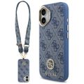 Guess 4G Strass Logo & Big Strap kovové gombíky MagSafe puzdro pre iPhone 17 modré