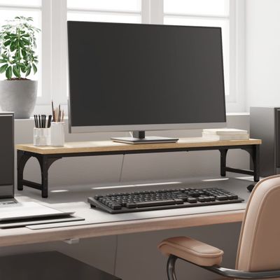 vidaXL Stojan na monitor dub sonoma 85x23x15,5 cm kompozitné drevo