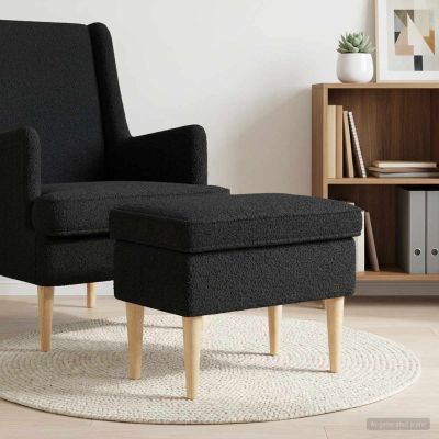 vidaXL Taburetka Čierna 55 x 35 x 41 cm Bouclé