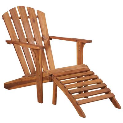 vidaXL Záhradná stolička Adirondack s podnožkou, akáciový masív