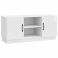 vidaXL TV skrinka 102 x 34,5 x 47 cm Biela s vysokým leskom